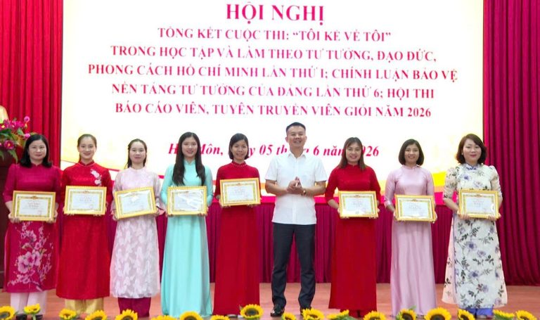 Xã Hát Môn tổng kết 3 cuộc thi, lan tỏa mạnh mẽ công tác xây dựng Đảng