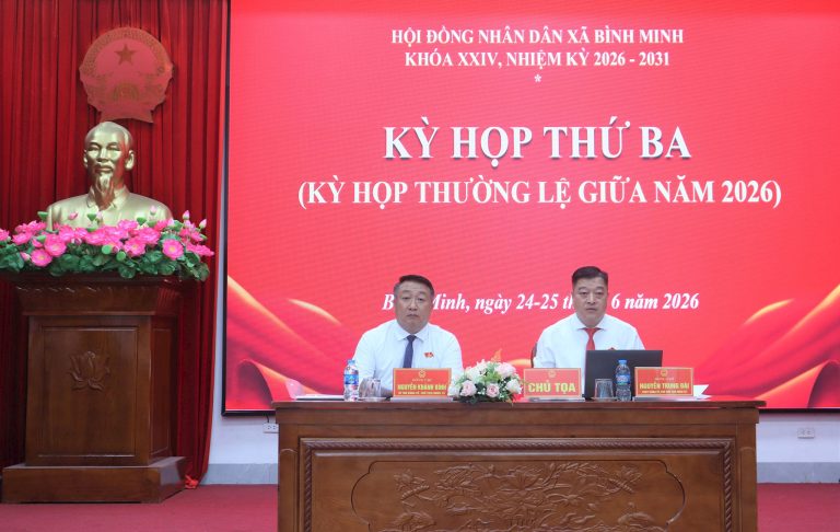 HĐND xã Bình Minh xem xét nhiều nội dung quan trọng tại kỳ họp giữa năm 2026
